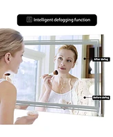 Luvodi 41.3 x 19.7 In Rectangular Led Backlit Illuminated Bathroom Mirror Wall Mounted Makeup Mirror