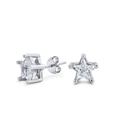 Bling Jewelry Small Celestial Usa Cz Star Stud Earrings for Men, Sterling Silver