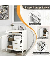 Single Bathroom Vanity with 2 Drawers and 1 Door Compact and Functional Storage Solution for Bathroom