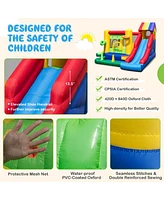 Inflatable Bounce Castle with Double Slides and 735W Blower