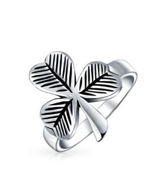 Bling Jewelry Saint Patricks Good Luck Celtic Silver Ring With Trinity Shamrock Design