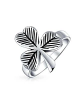 Bling Jewelry Saint Patricks Good Luck Celtic Silver Ring With Trinity Shamrock Design