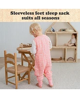 Bublo Baby Toddler Sleep Sacks with Feet - 3T-4T Wearable Blanket Muslin Sleeping Sack Legs 0.5 Tog