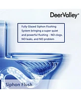 DeerValley Compact Toilet, Modern One-Piece Round Toilet with Dual Flush, Easy Cleaning Fully Skirted Design(Seat Included)