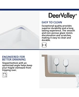 DeerValley Rectangular Fireclay 32" L x 19" W Fireclay Undermount Kitchen Sink with Basket Strainer and Sink Grid