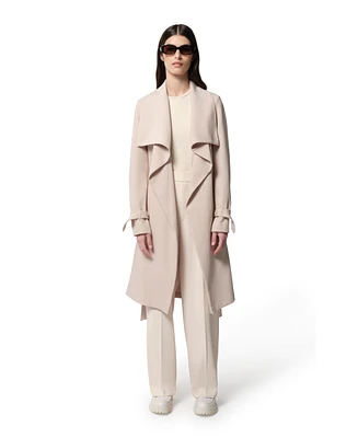 Soia & Kyo Womens Olivia Relaxed-Fit Belted Trench With Cascade Collar