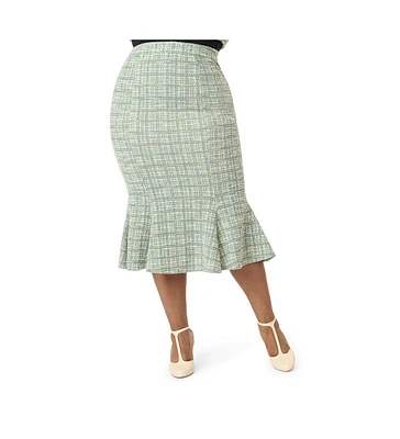 Plus Boucle Trumpet Skirt