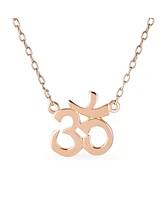Bling Jewelry Sanskrit Aum Om Pendant Necklace 14K Gold Rose Plated Sterling Silver Harmony Yoga