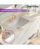 DeerValley Ursa Undermount Bathroom Sink 18" X 13" Rectangular Vitreous China with Overflow