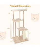 Multi-Level Modern Cat Tower with Scratching Board & Post Stylish & Functional Cat Playground