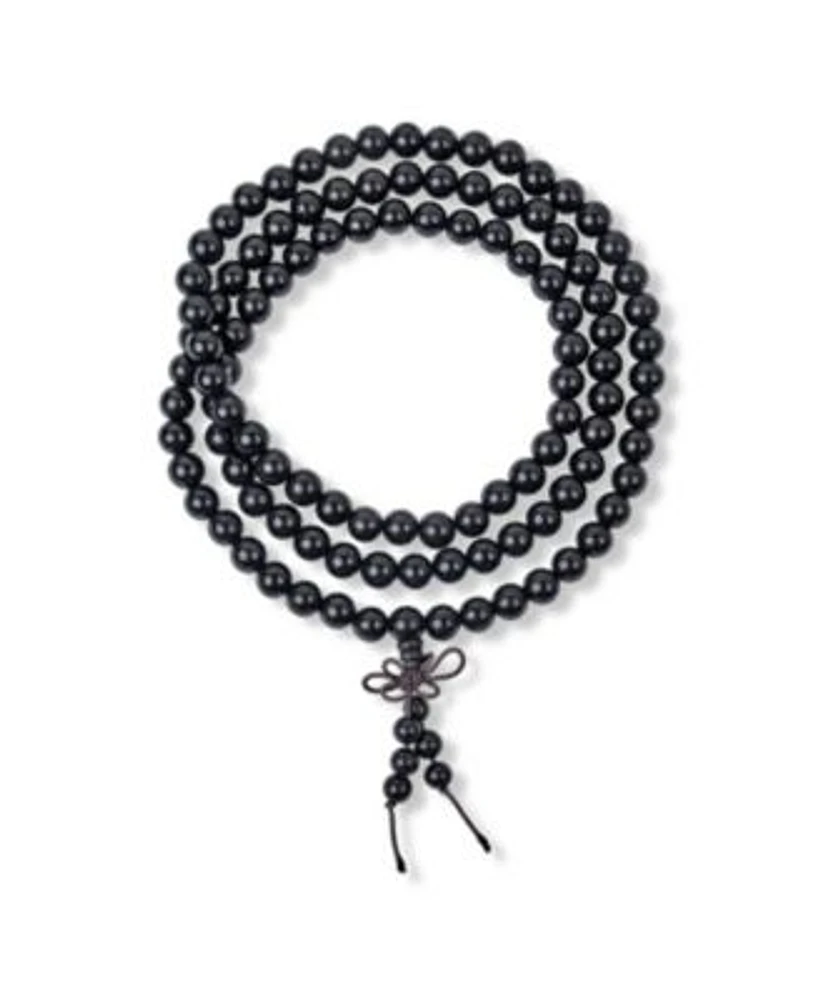 Bling Jewelry Unisex Natural Buddhist Mala Prayer Bead Long Natural Strands Beads Meditation Prayer Yoga Rosary Necklace Stacking Wrap Stretch Bracelet