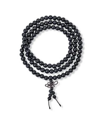 Bling Jewelry Unisex Natural Buddhist Mala Prayer Bead Long Natural Strands Beads Meditation Prayer Yoga Rosary Necklace Stacking Wrap Stretch Bracelet
