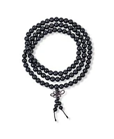 Bling Jewelry Unisex Natural Buddhist Mala Prayer Bead Long Natural Strands Beads Meditation Prayer Yoga Rosary Necklace Stacking Wrap Stretch Bracelet