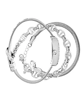 Jessica Carlyle Women's Silver Tone Metal Alloy Analog Watch, 23mm