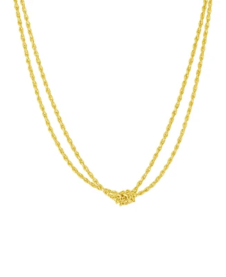 And Now This 18K Gold Plated Double Layered Knotted Chain Necklace