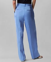 Calvin Klein Women's Satin High-Waist Wide-Leg Pants