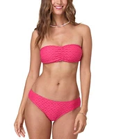 Andie Womens Pana Pointelle Bandeau Bikini Top Bikini Bottoms