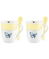 Lenox Butterfly Meadow Mug with Spoon, Set of 8, Exclusively at Macy's