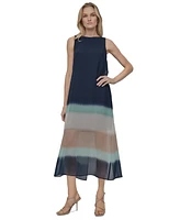 Dkny Women's Jewel-Neck Overlay Sleeveless Dress