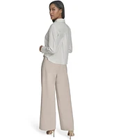 Halston Women's Cropped Button-Front Shirt