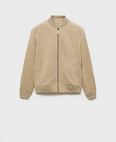 Mango Men's Faux-Suede Bomber Jacket