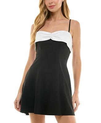 Seni & Cade Juniors' Contrast-Trim Scuba Crepe Dress
