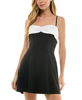 Seni & Cade Juniors' Contrast-Trim Scuba Crepe Dress