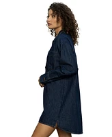 Sanctuary Women's All-Day Long-Sleeve Denim Tunic Dress