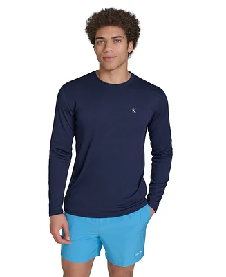Calvin Klein Men's Monogram Long-Sleeve Swim Rash Guard