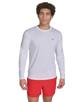 Calvin Klein Men's Monogram Long-Sleeve Swim Rash Guard