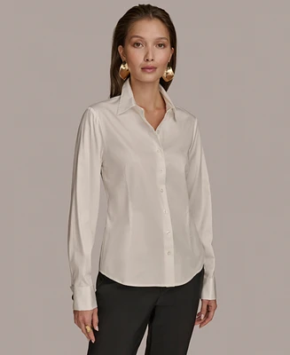 Donna Karan New York Women's Wrist-Hardware Button-Down Shirt