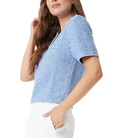 Sam Edelman Women's Colleen Novelty-Stitch Short-Sleeve Cardigan