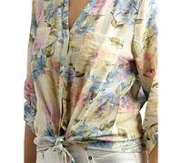 Bcx Juniors' Printed Button-Front Shirt