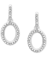2-Pc. Set Diamond Oval Pendant Necklace & Matching Drop Earrings (1/6 ct. t.w.) in Sterling Silver, Exclusively at Macy's