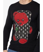 Men's Teddy Bear Rhinestone Graphic Long Sleeves T-Shirts