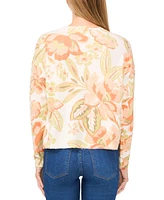 CeCe Women's Floral Crewneck Sweater