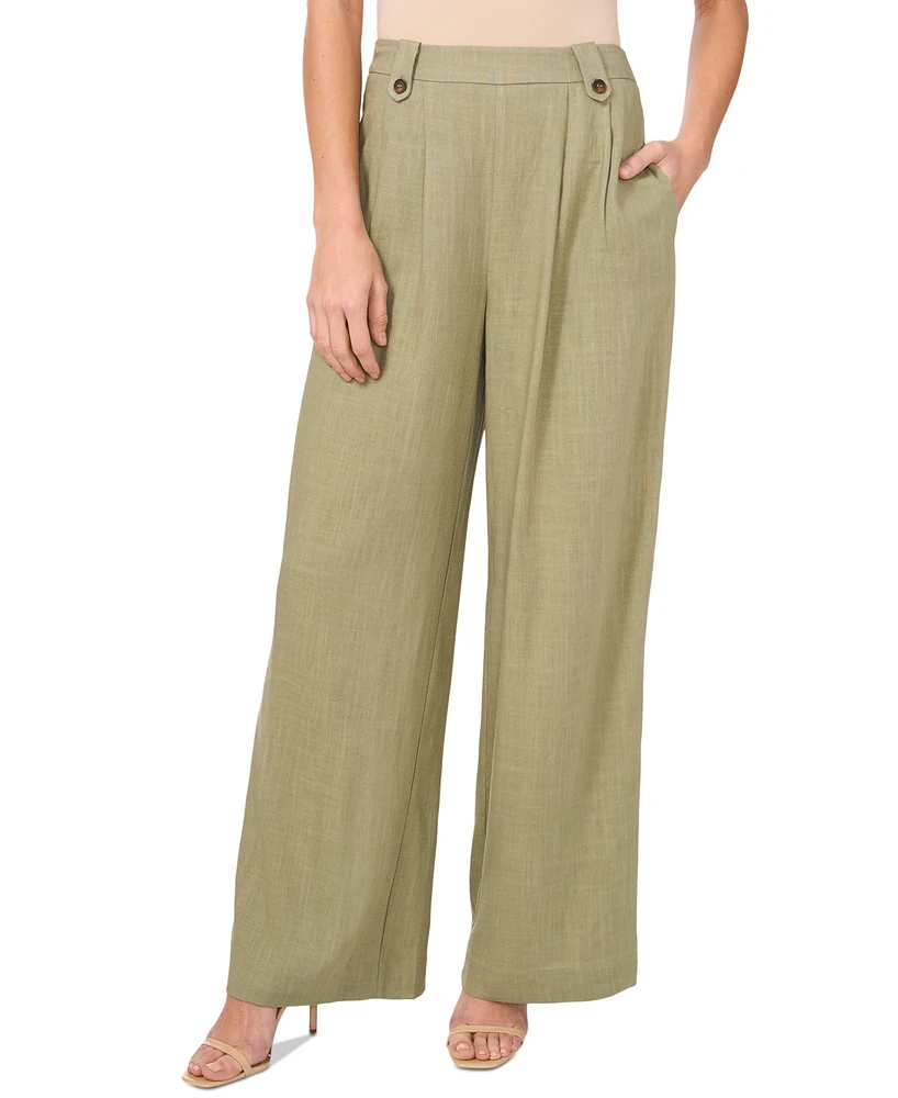 CeCe Women's Pleated Side-Zip Pants