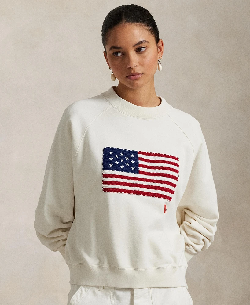 Polo Ralph Lauren Women's Logo Flag French Terry Crewneck
