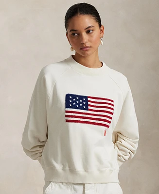 Polo Ralph Lauren Women's Logo Flag French Terry Crewneck