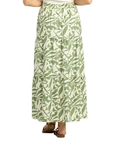 Bcx Juniors' Tiered Printed Side-Slit Maxi Skirt