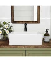 DeerValley Liberty 16'' x 12'' Rectangular Vitreous China Vessel Bathroom Sink