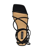 Nine West Women's Mikila Strappy Lace Up Flat Sandals