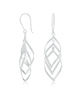 Bling Jewelry Trendy Swirl Wire Dangle Earrings Multi Teardrop Layer Sterling Silver