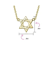 Bling Jewelry Traditional Magen Judaic Star Of David Pendant Necklace 14K Gold Plated Silver