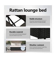 Patio Bed Gray 76.8"x23.6" Poly Rattan