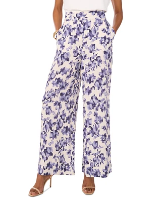 Vince Camuto Women's Floral Mid-Rise Wide-Leg Pants