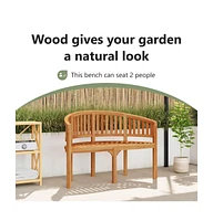 Banana Bench 47.2" Solid Teak Wood