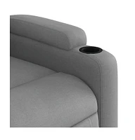 Massage Recliner Chair Light Gray Fabric