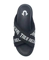 True Religion Alia Cross Strap Slip on Platform Sandal