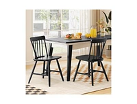 Farmhouse Kitchen Chair Set of 2 with Rubber Wood Frame